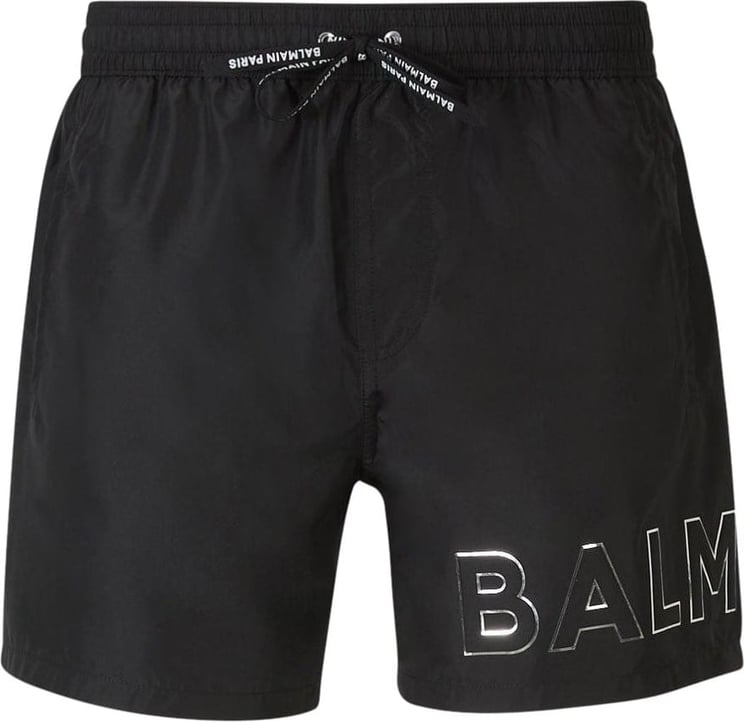 Balmain Logo Technical Swimsuit Zwart