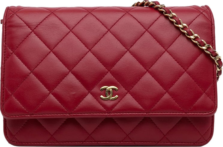 Chanel Classic Lambskin Wallet on Chain Rood