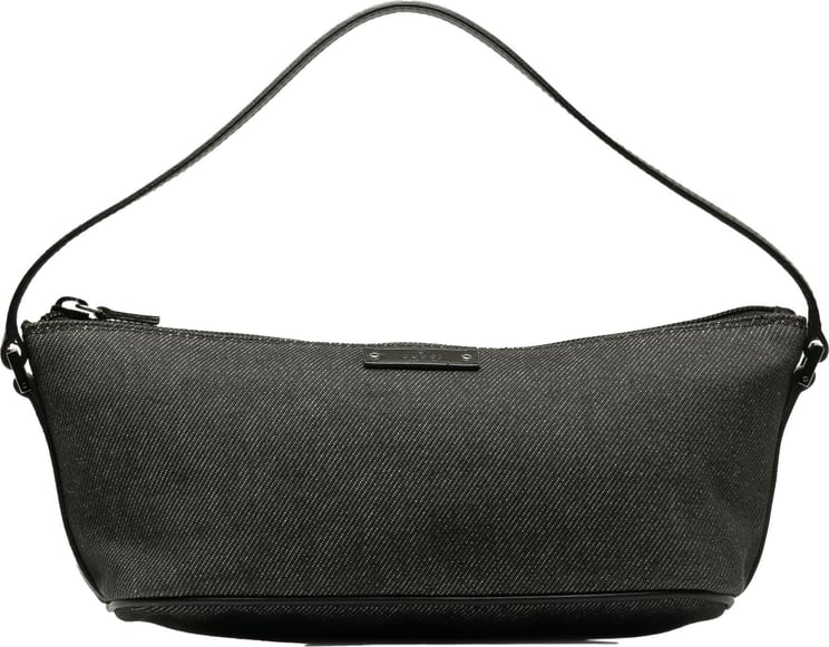 Gucci Denim Boat Shoulder Bag Zwart