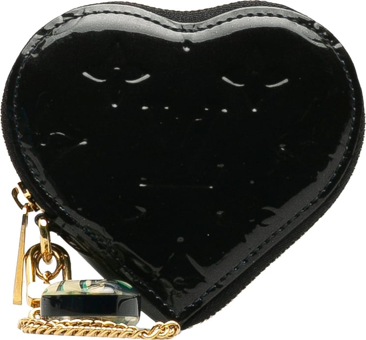 Louis Vuitton Monogram Vernis Heart Coin Purse Zwart