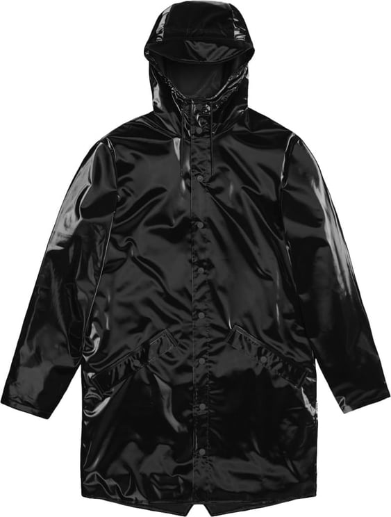 Rains Long jacket w3 regenjas zwart Zwart