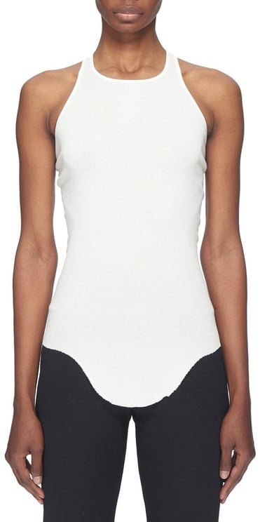 Rick Owens Débardeur coton épais lisse milk Rib Tank Rick Owens Femme RP01C5101RD11 Wit