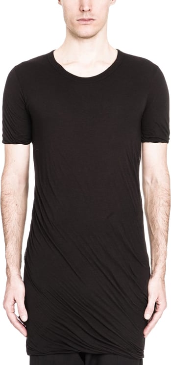 Rick Owens T-shirt double manches courtes Noir Double tee Rick Owens Homme RU01D3256UC09 Zwart