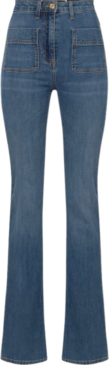 Elisabetta Franchi Jeans poches plaquées Bootcut Denim délavé Elisabetta Franchi Femme PJ39S2606104 Divers