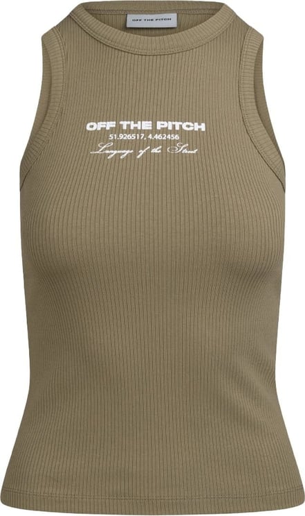 OFF THE PITCH WMNS Rib Top Dames Donkergroen Groen