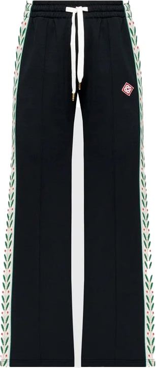 Casablanca laurel-tape cotton track pants Zwart