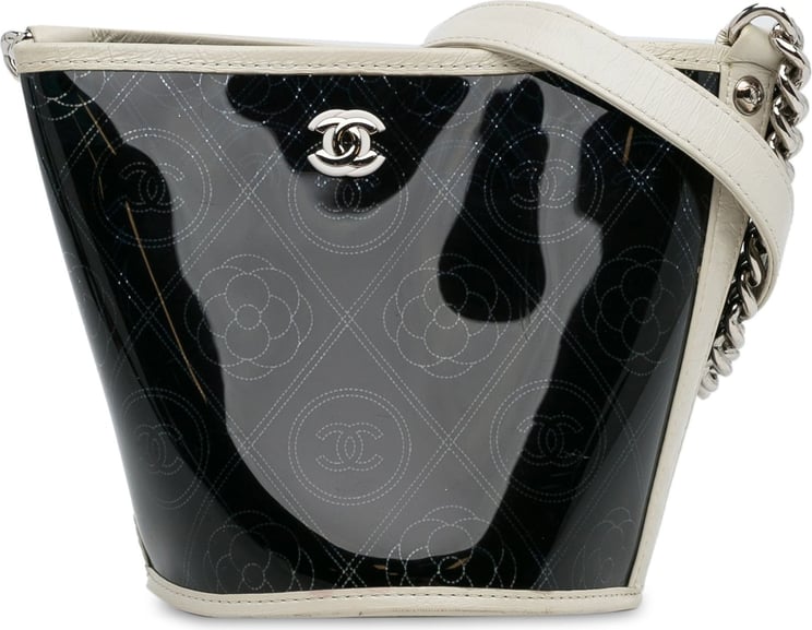 Chanel PVC Camellia Bucket Zwart