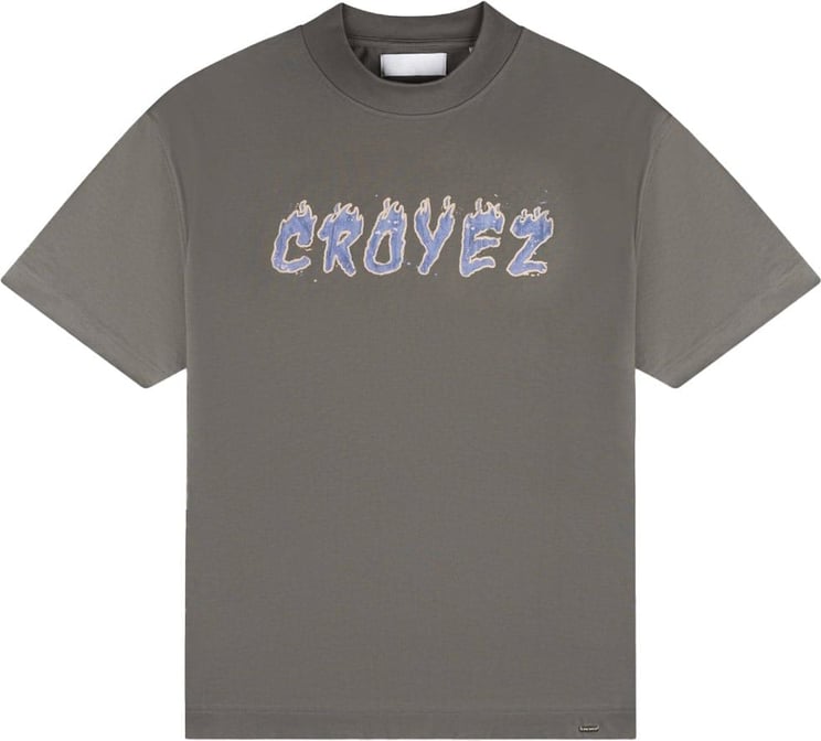 Croyez croyez burning logo t-shirt - anthracite/purple Zwart