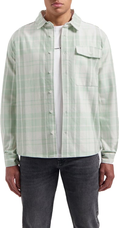 Pure Path Pure Path Checked Flannel Shirt Groen
