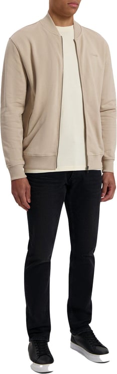 Purewhite Purewhite Embroidered Zip-Up Sweater Zand Beige