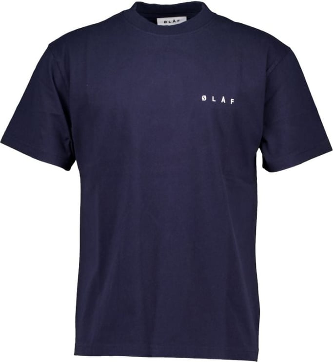 ØLÅF Face tee t-shirts donkerblauw Blauw