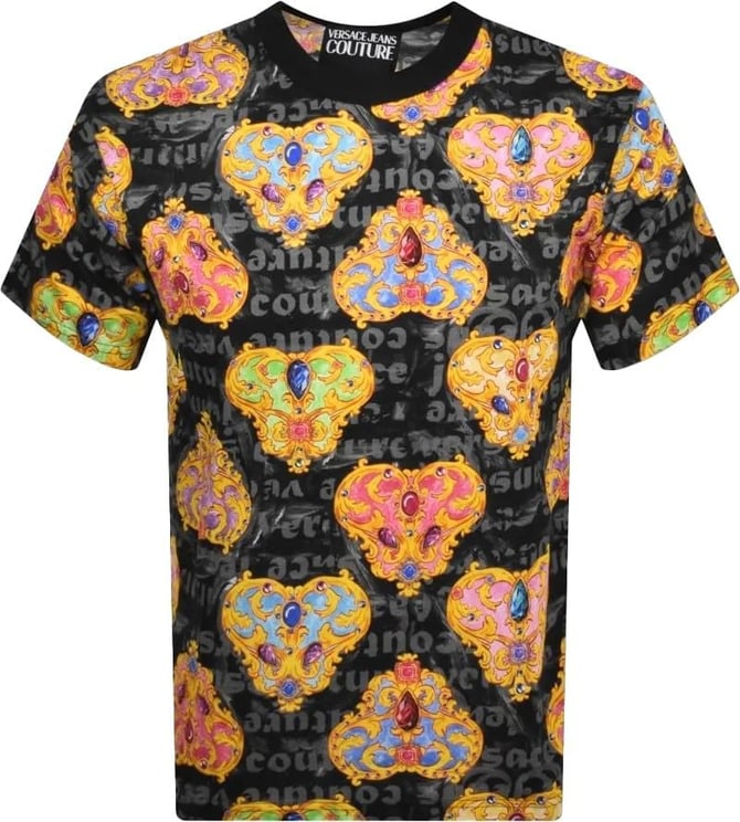 Versace Jeans Couture Tee Heart Couture black Zwart