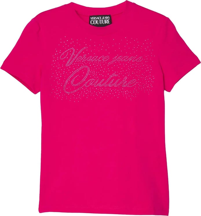 Versace Jeans Couture Logo Crystal tee Pink Roze