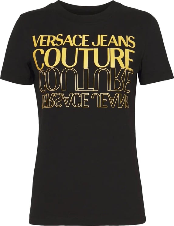 Versace Jeans Couture Upside Down Tee Black Gold Zwart