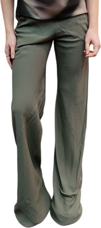 Rick Owens Pantalon élastique taille biais vert viscose acetate Rick Owens Femme RP01C5301Y55 Groen