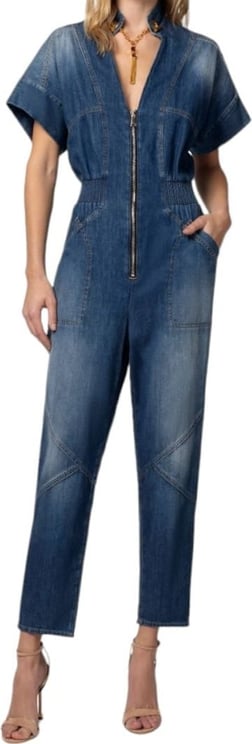 Elisabetta Franchi Combinaison jeans manches courtes Elisabetta Franchi Femme TJ28I2775104 Blauw