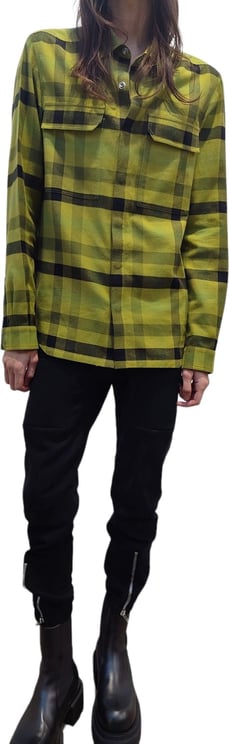 Rick Owens Chemise carreaux Work Shirt vert acide noir Rick Owens Homme RO02C7291CP32P Divers