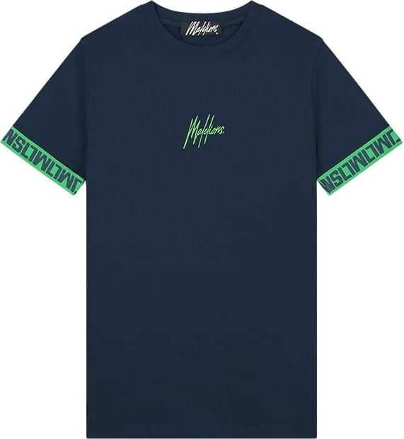 Malelions Malelions Men Venetian T-Shirt - Navy/Green Blauw
