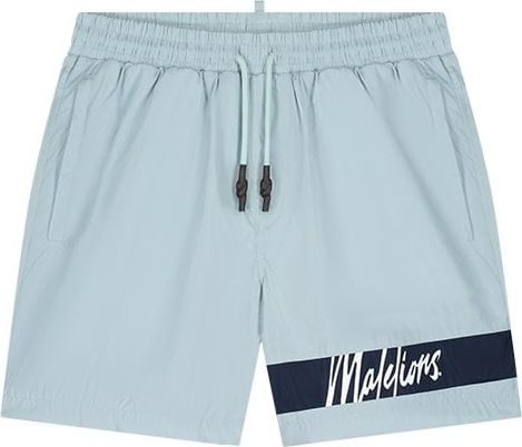 Malelions Malelions Men Captain Swim Shorts - Light Blue/Navy Blauw