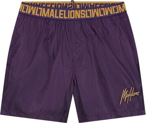 Malelions Malelions Men Venetian Swim Shorts - Purple/Gold Paars