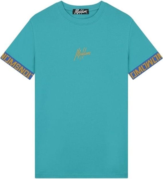 Malelions Malelions Men Venetian T-Shirt - Aqua Blue/Gold Blauw