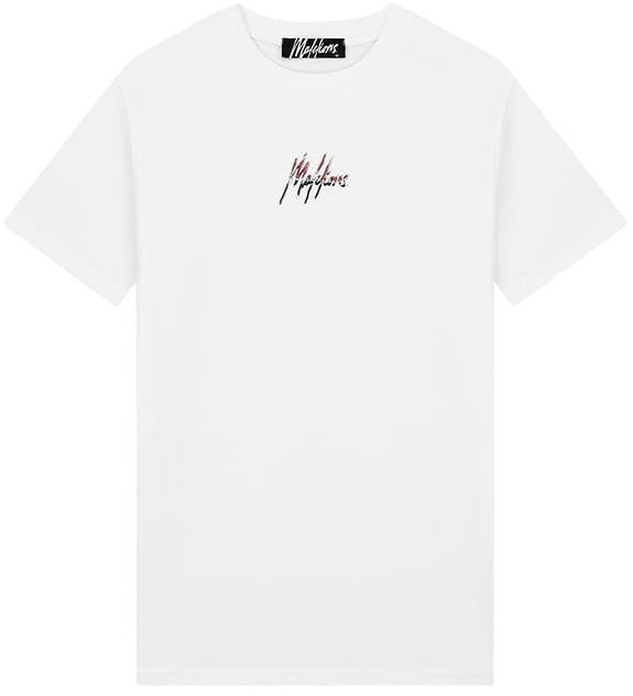 Malelions Split 2 T-Shirt - White/DarkMauve