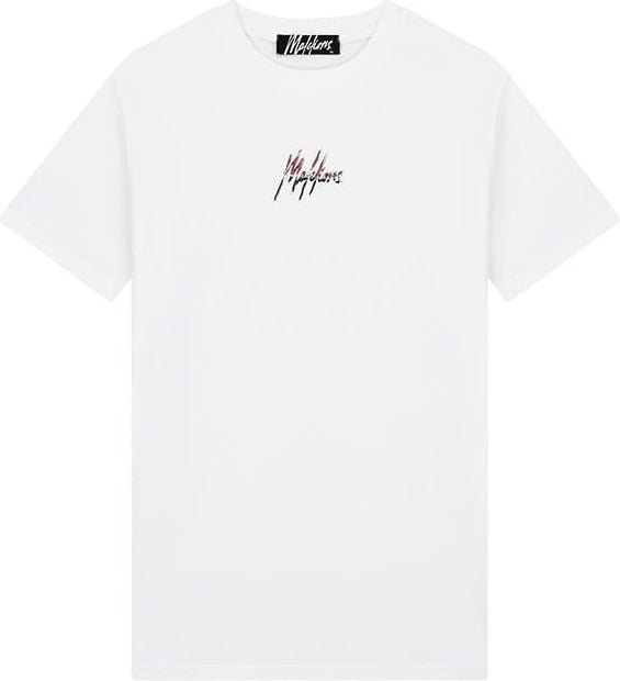 Malelions Malelions Men Split 2.0 T-Shirt - White/Dark Mauve Wit