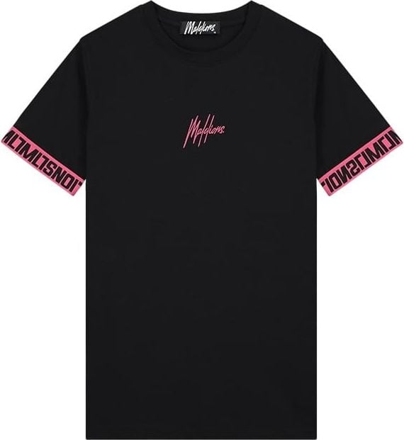 Malelions Malelions Men Venetian T-Shirt - Black/Hot Pink Zwart