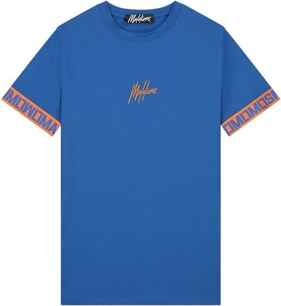Malelions Malelions Men Venetian T-Shirt - Cobalt/Orange Blauw