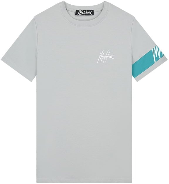 Malelions Captain T-Shirt - Grey/Aqua Blue