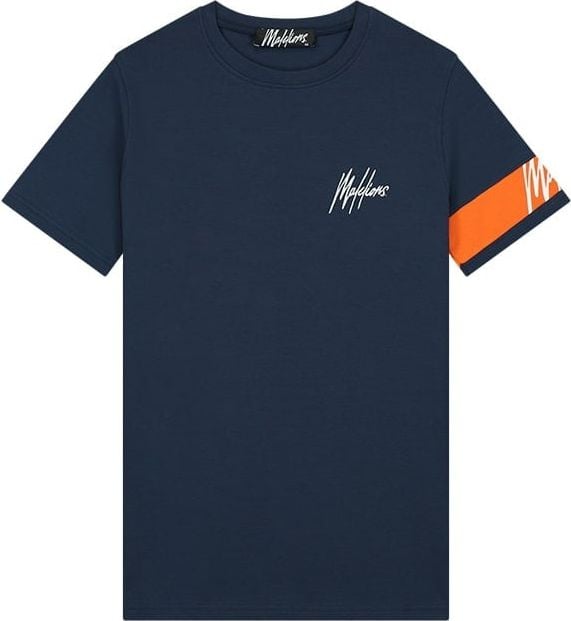 Malelions Malelions Men Captain T-Shirt - Navy/Orange Blauw
