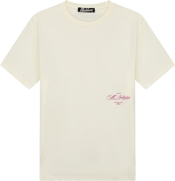 Malelions Malelions Men Resort T-Shirt - Off White/HotPink Wit