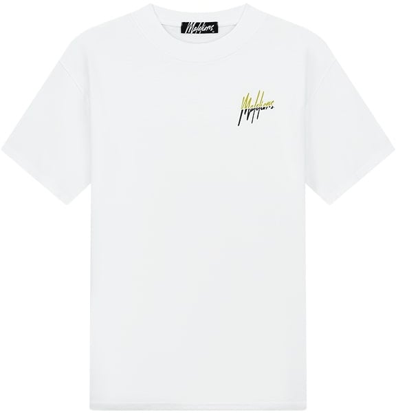 Malelions Split T-Shirt - White/GoldenLime