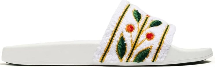 Casablanca embroidered terry slides Wit