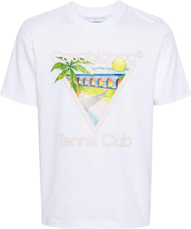 Casablanca Tennis Club Icon T-shirt Wit