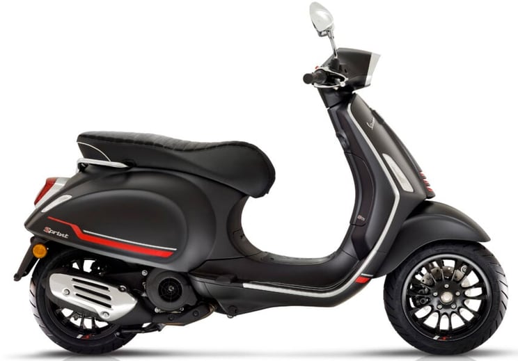 Vespa Sprint S - Mat Zwart - 25km/u Zwart