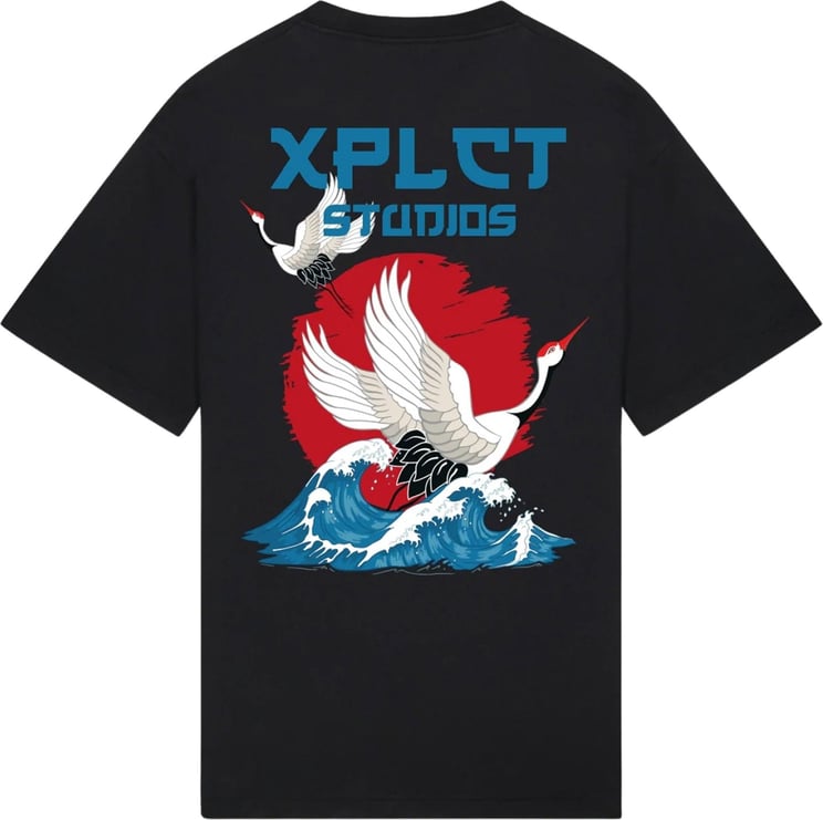XPLCT Studios Waves T-Shirt Zwart