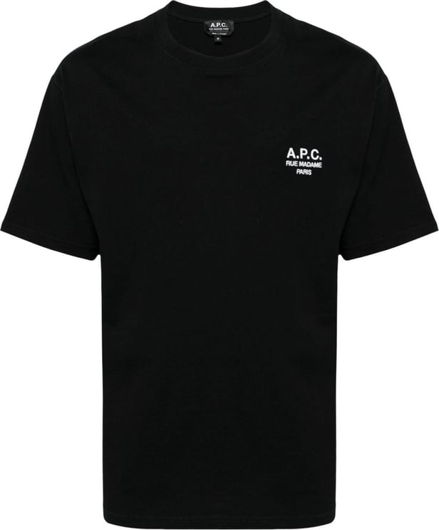 A.P.C. t shirt en coton raymond a logo brode 3 Zwart