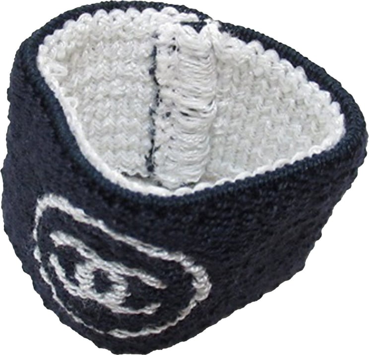 Chanel Elastic Knit Cotton Headband and Sweatbands Set Blauw