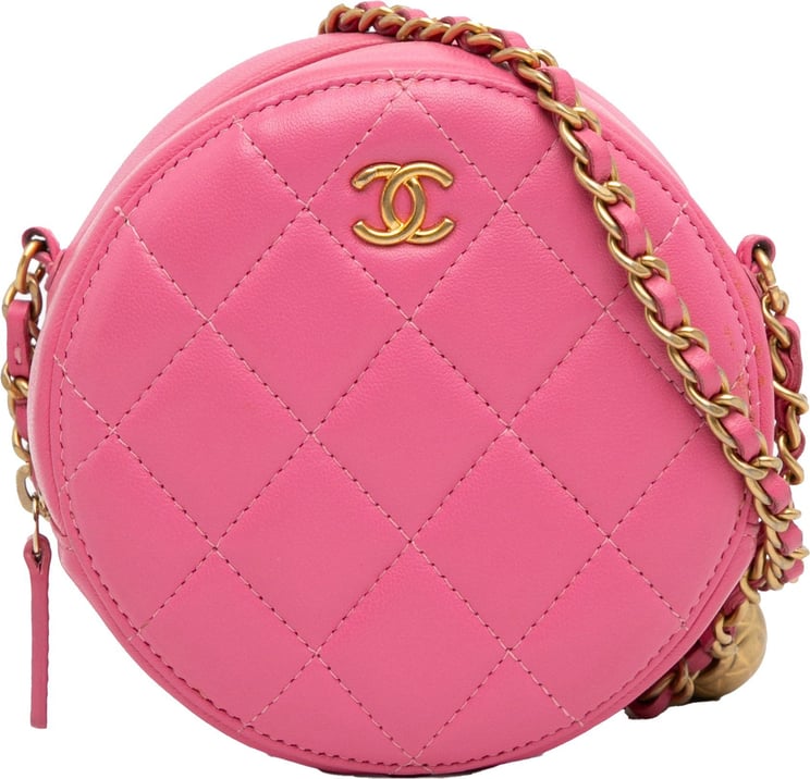 Chanel Quilted Lambskin Round As Earth Crossbody Roze