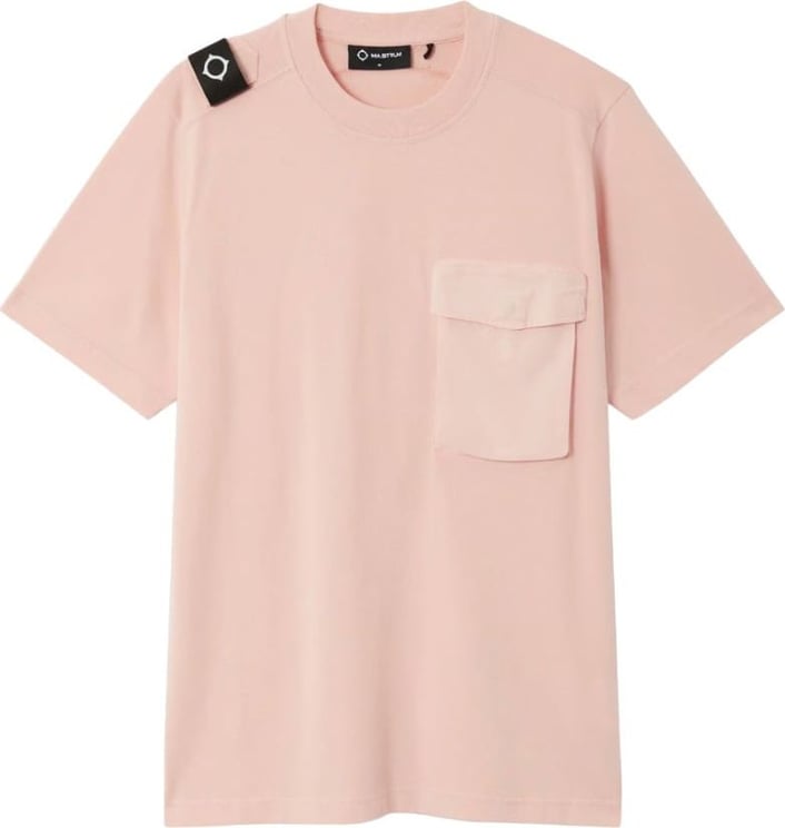 Ma.Strum Ss cargo pocket tee t-shirts lichtroze Roze