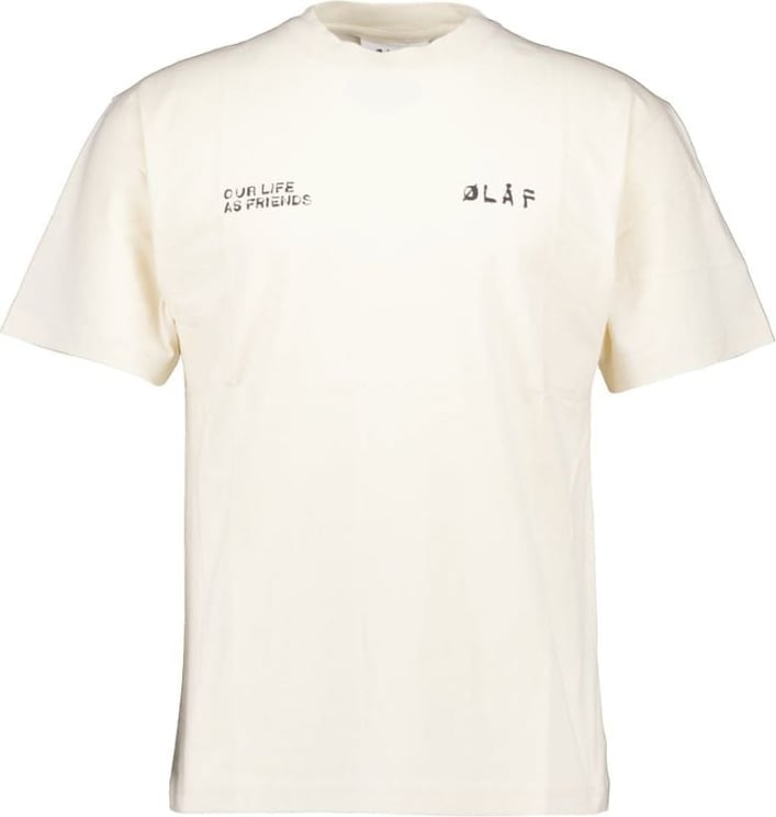 ØLÅF Dual Logo Tee T-shirts Off White M160112 Wit