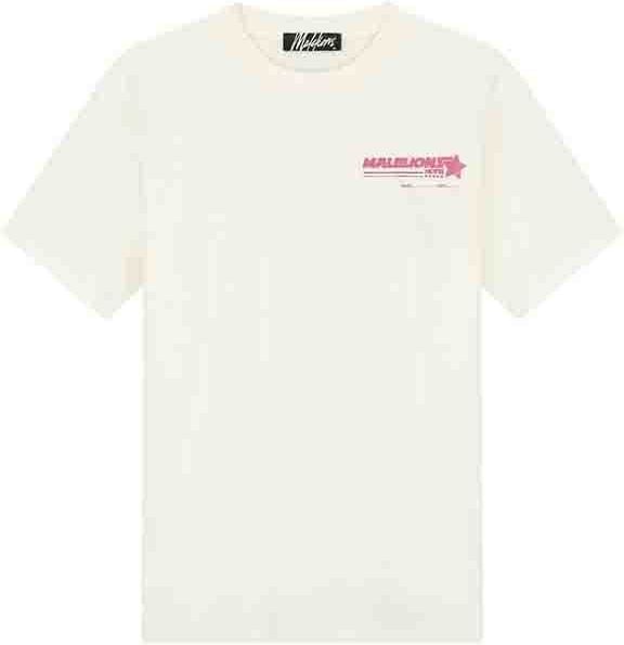 Malelions Malelions Men Hotel T-Shirt - Off- White/Hot Pink Wit