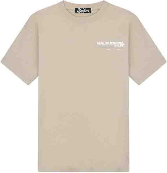 Malelions Malelions Men Hotel T-Shirt - Taupe/White Beige