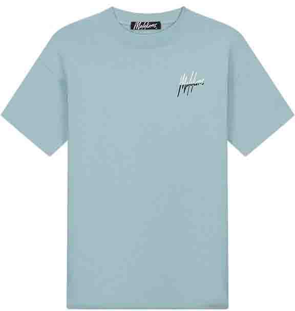 Malelions Split T-Shirt - Light Blue/White