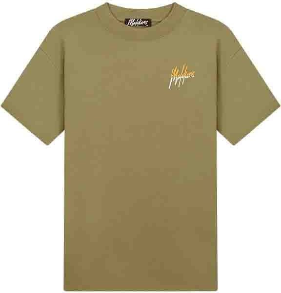 Malelions Malelions Men Split T-Shirt - Army/Orange Groen