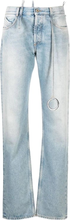 The Attico embellished low-rise tapered jeans Blauw