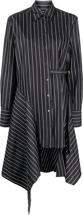 J.W. Anderson asymmetric striped cotton shirtdres Zwart