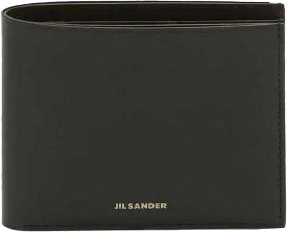 Jil Sander leather bi-fold wallet Zwart