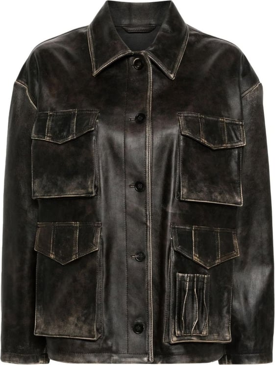 Golden Goose buttoned leather jacket Bruin